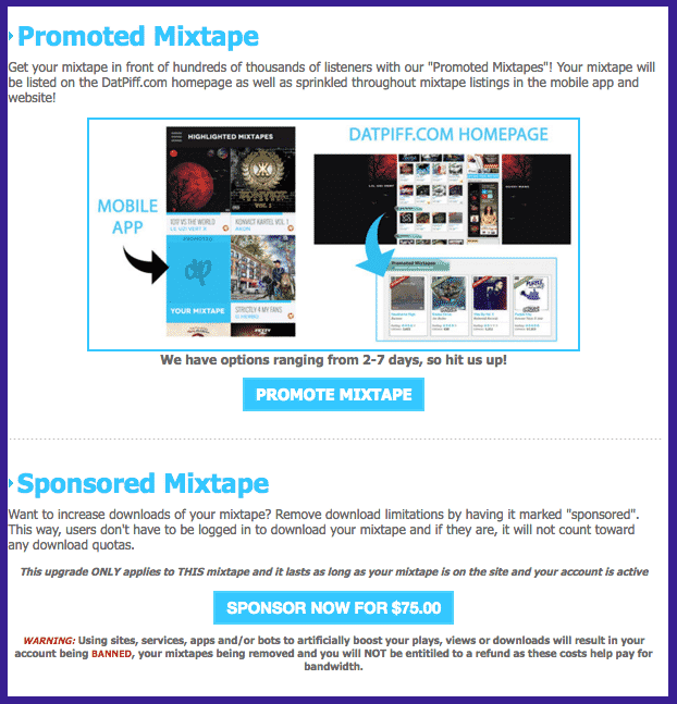 What does DatPiff offer?